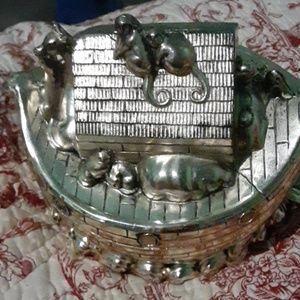 Vintage Gorham Silverplated Piggy Bank - Shaped li